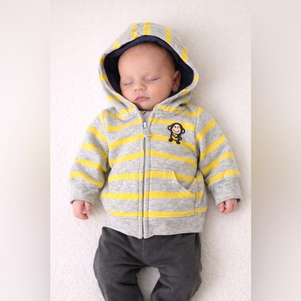 Carter's Striped Gray and Yellow Kids Hoodie